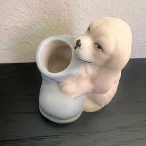 vintage ceramic bisque figurine of a Cocker Spaniel puppy Mini Dog
